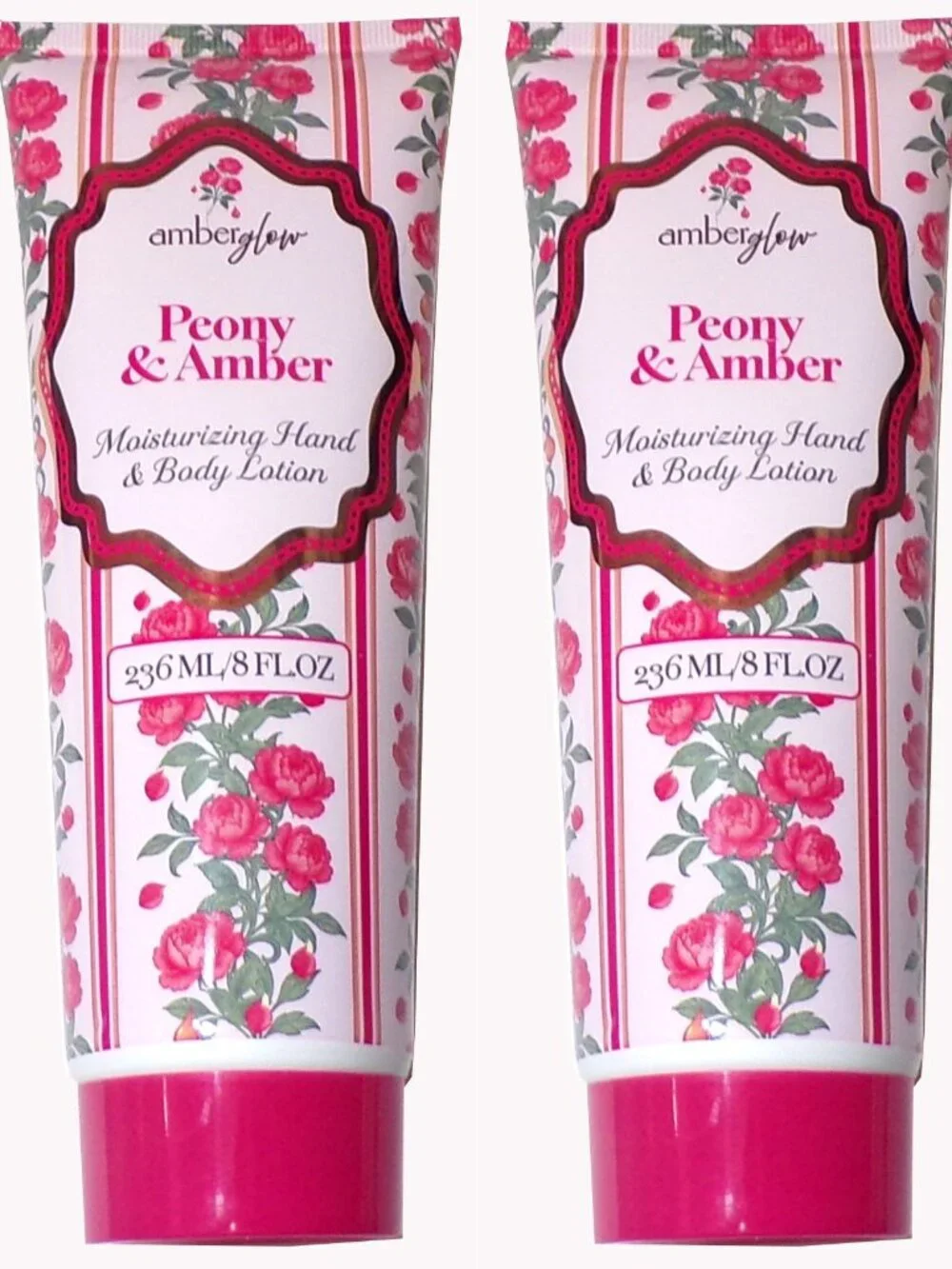 Amber Glow Hand and Body Lotions - Peony & Amber Moisturizing (Set of 2)